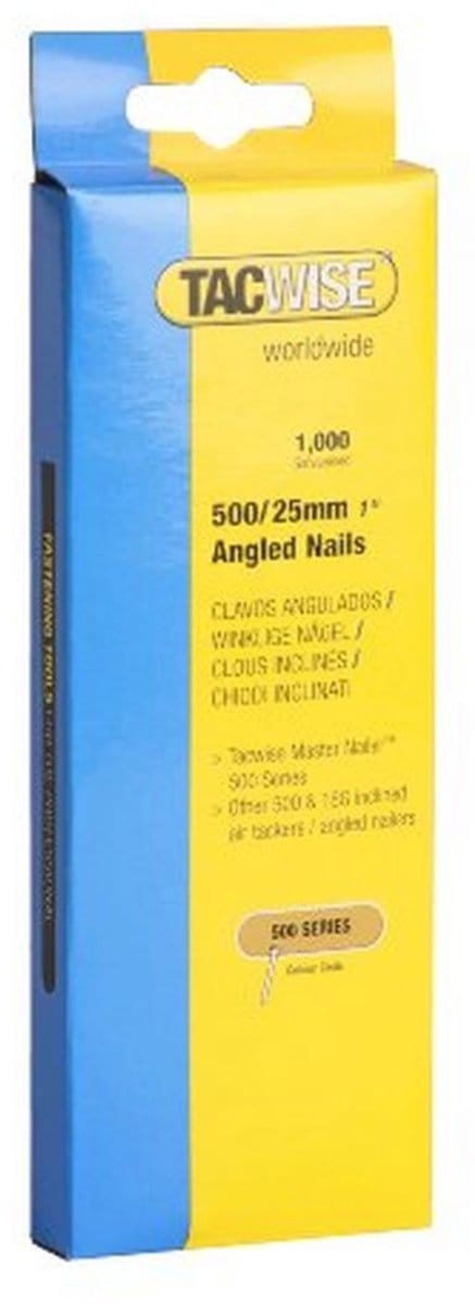 Gehoekte spijkers 500/25 mm - 1000 stuks voor elektrische nagelmachine