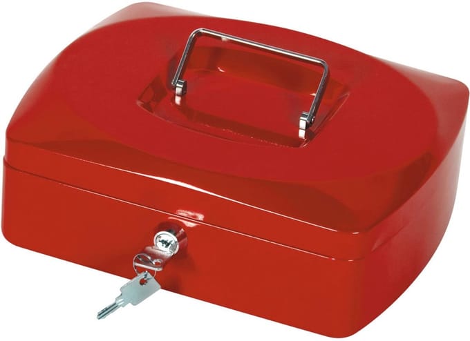 Q-CONNECT geldkoffer | 255 x 200 x 85 mm | rood