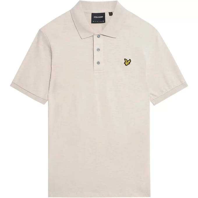 Lyle & Scott Heren Slub Polo Shirt in Beige