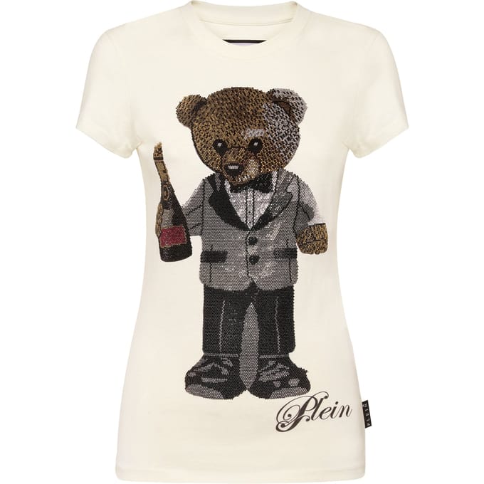 Cotton Sexy Pure Fit T-Shirt Teddy Waiter Crystal