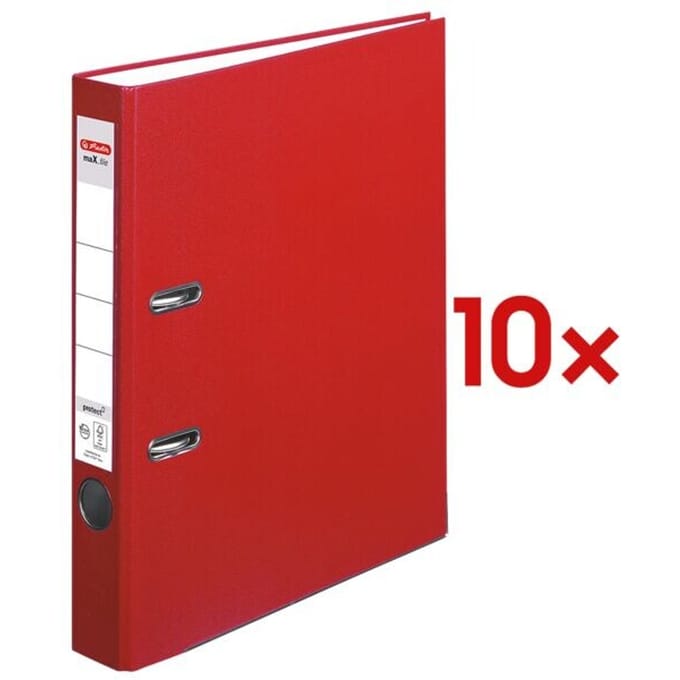 herlitz ordner maX.file protect, A4, rugbreedte 50 mm, rood