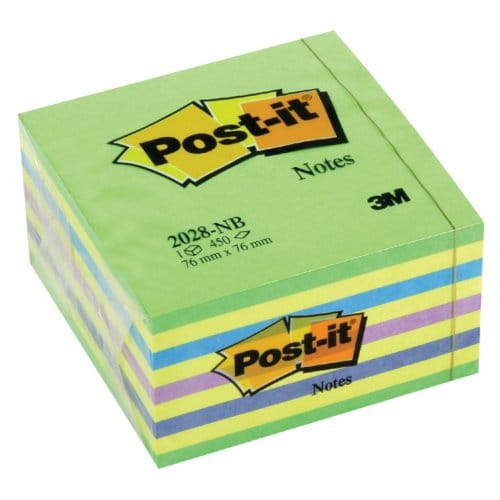 Memoblok Post-it 2028 76x76mm kubus assorti
