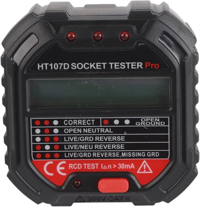 Spanningsweergave GFCI Stopcontacttester 90-250V - Automatische Circuit Polariteit Detector