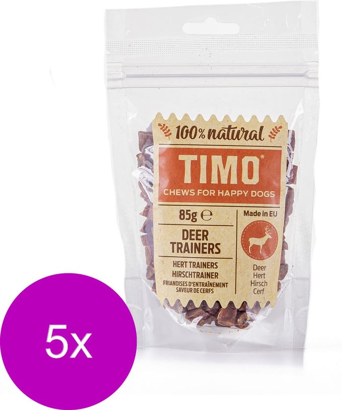 Timo Trainers Hert - Hondensnacks - 5 x 85 g