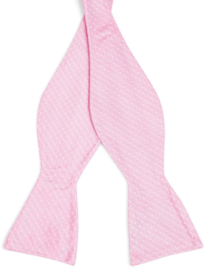 Roze Zijden Gestippelde Zelfbinder Vlinderdas