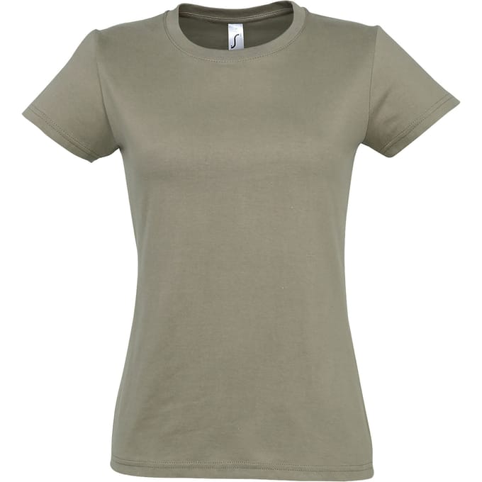 SOLS Dames/dames Imperial Heavy Short Sleeve T-Shirt (Khaki)