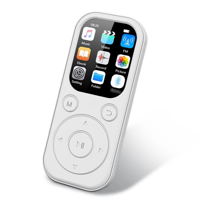 MP3/MP4-speler 1,8  IPS-scherm Draagbare liedjesspeler met BT 5.4 Video-/spraakrecorder/FM 32GB wit