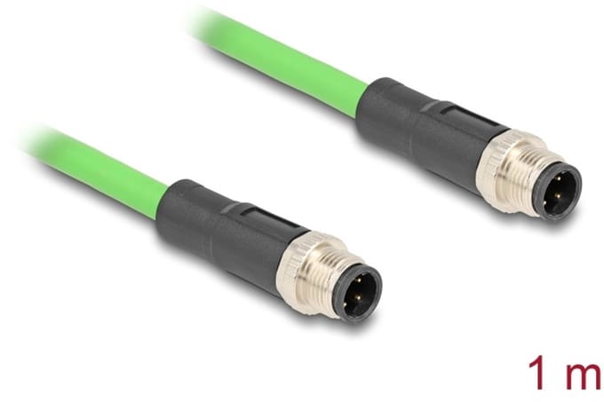 Delock 80416 M12 Netwerkkabel, patchkabel Kabel SF/UTP 1.00 m Groen Afgeschermd 1 stuk(s)