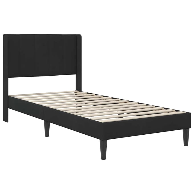 vidaXL - Bedframe - met - hoofdeinde - Zwart - 90 - x - 200 - cm - Fluweel