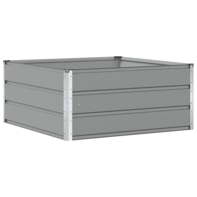 vidaXL - Plantenbak - Lichtgrijs - 100 - x - 100 - x - 45 - cm - Staal