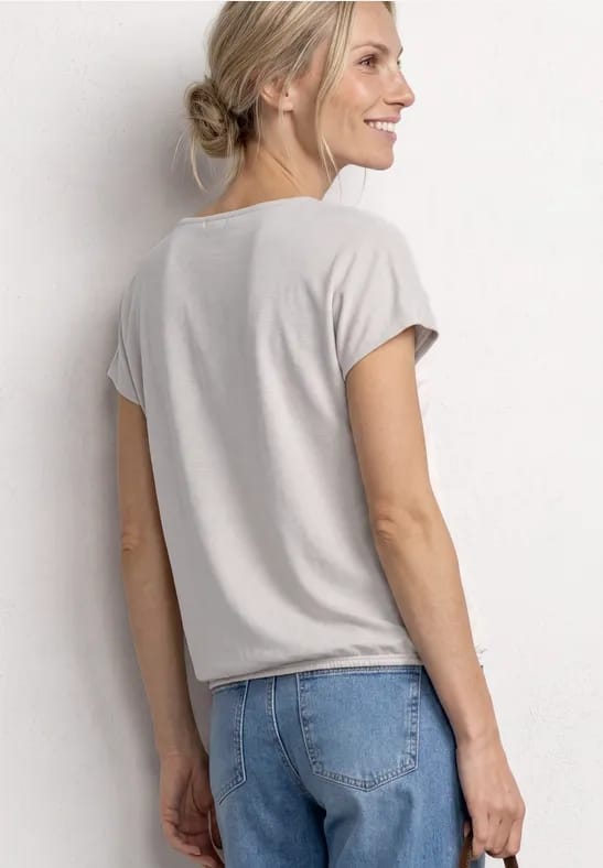 Shirt met hangende schouders en watervalvoorkant