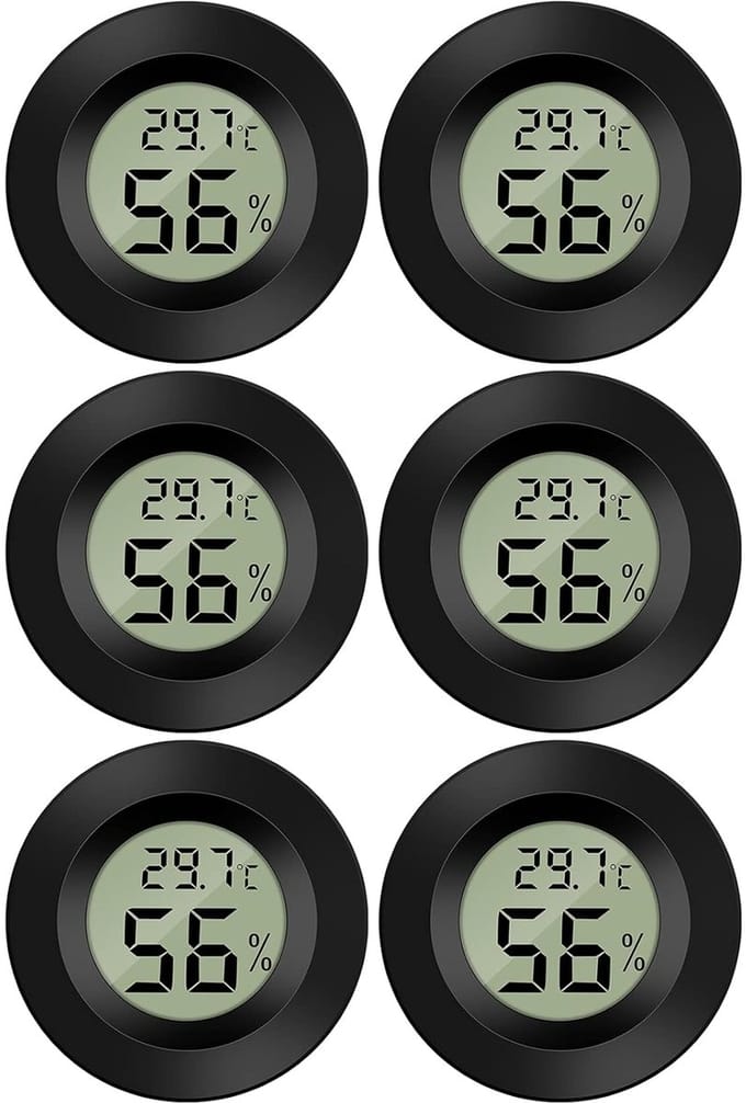 6 stuks Mini LCD digitale thermometer temperatuur/vochtigheidstester hygrometer