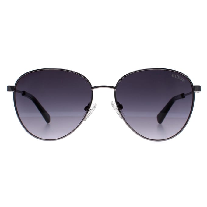 Guess GU8257 08B glanzend gunmetal smoke gradient zonnebril