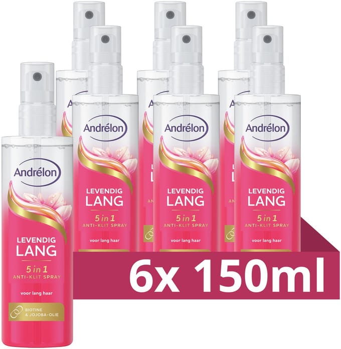 Andrélon- Anti-Klit Spray - Levendig Lang -5-in-1 - 6 x 150 ml