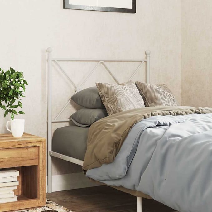 vidaXL Vervangend hoofdbord 80 cm metaal wit