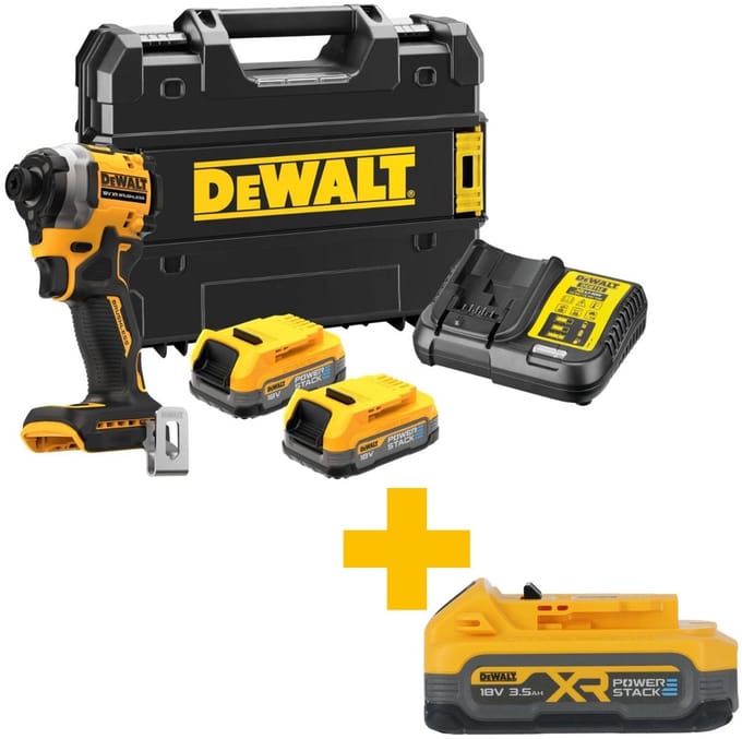 DeWALT DCF850E2T Compacte accu slagschroevendraaier 205Nm 18V XR 1.7Ah POWERSTACK in TSTAK