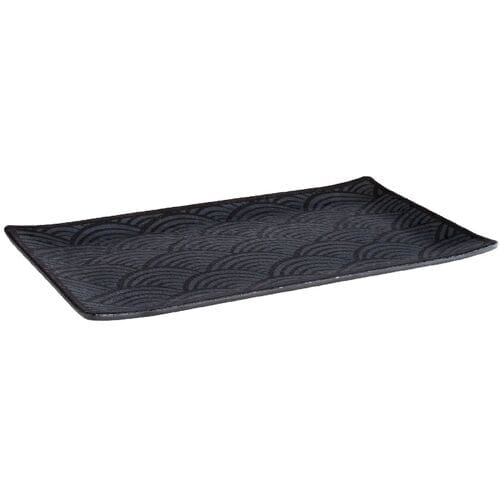 GGM Gastro (6 Stück) GN-Tablett 1/3 - DARK WAVE - Melamin - Höhe: 20mm - Schwarz
