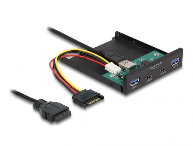 Delock 3.5″ USB 5 Gbps Front Panel 2 x USB Type-C™ + 2 x USB Type-A