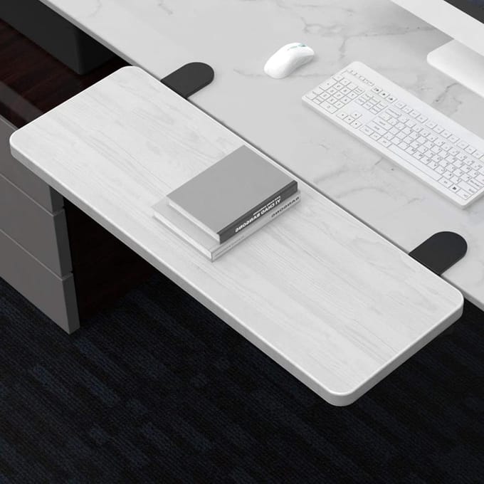 Bureau Verlengstuk - Toetsenbord Plank - Werkruimte Optimaliseren - Opvouwbaar Ontwerp - 75 x 24 cm - Wit