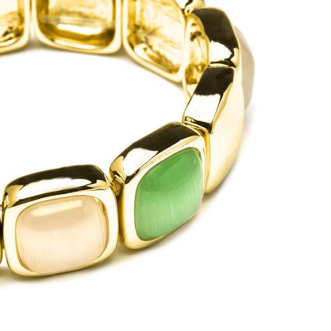 Luxenter Multicolour Cat's Eye Armband met 18k gouden afwerking - Jajim