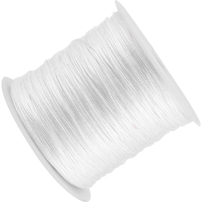 100M x 0.8mm Nylon Chinees Knoopkoord Rattail Macrame Shamballa Draad String Wit white