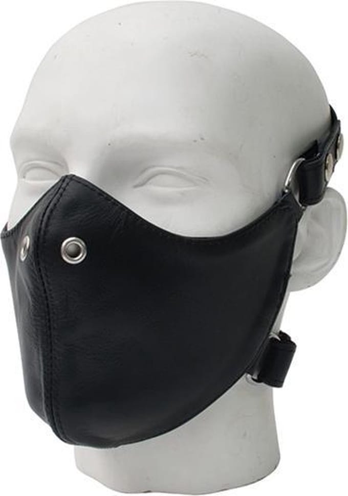 Mister B Leren Bike Masker - Zwart