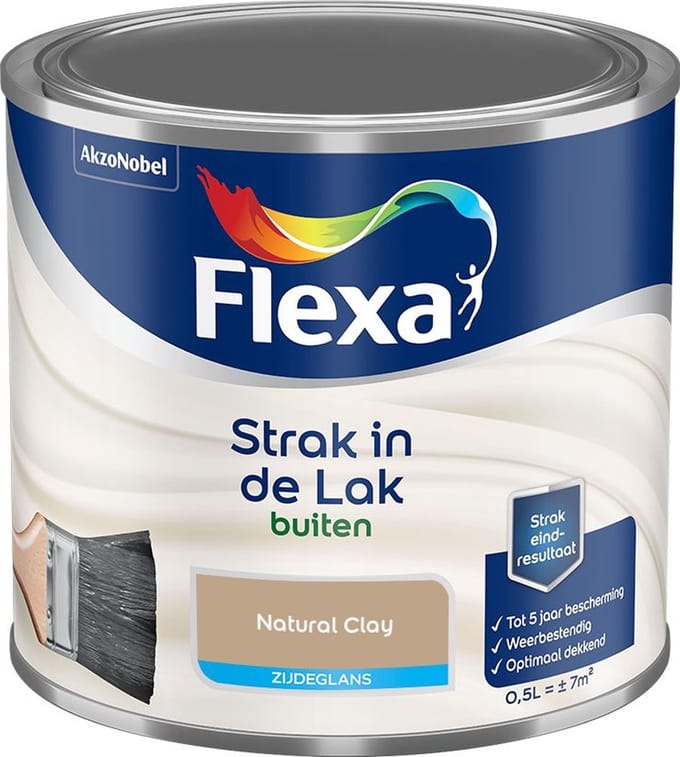Flexa - Strak In De Lak Buitenlak Zijdeglans - Natural Clay - Mengverf - 500 Ml