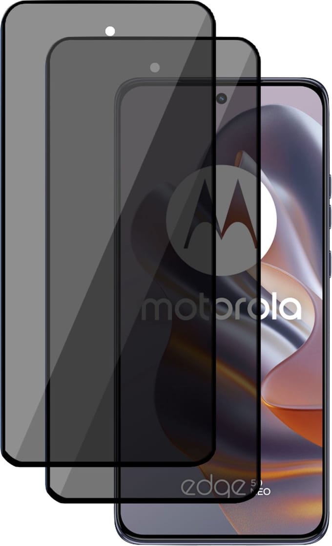 2x Privé Screenprotector geschikt voor Motorola Edge 50 Neo / Edge 60 Neo Screenprotector - Privacy Beschermglas - Privacy Proteqt+