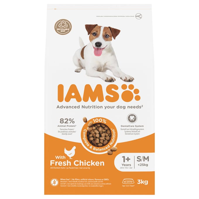 IAMS Advanced Nutrition Adult Small & Medium Dog met Kip - Dubbelpak: 2 x 3 kg