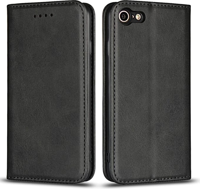 Casecentive Leren Wallet case - Portemonnee hoesje - iPhone 7 / 8 / SE 2020 zwart