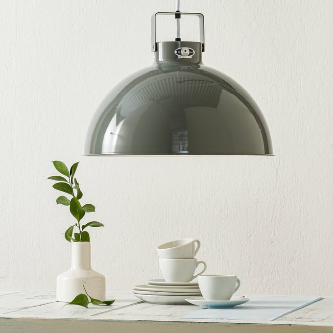 Jieldé Dante D450 hanglamp, grijs, Ø 45 cm