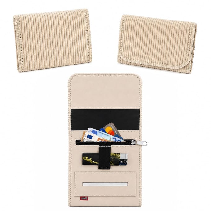 Champ Shag Etui - Tabak Etui - Ribstof - Medium - Beige