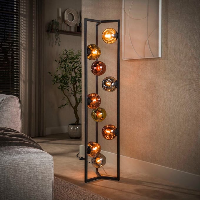 Fraaai - Archie vloerlamp 9-lichts - zwart