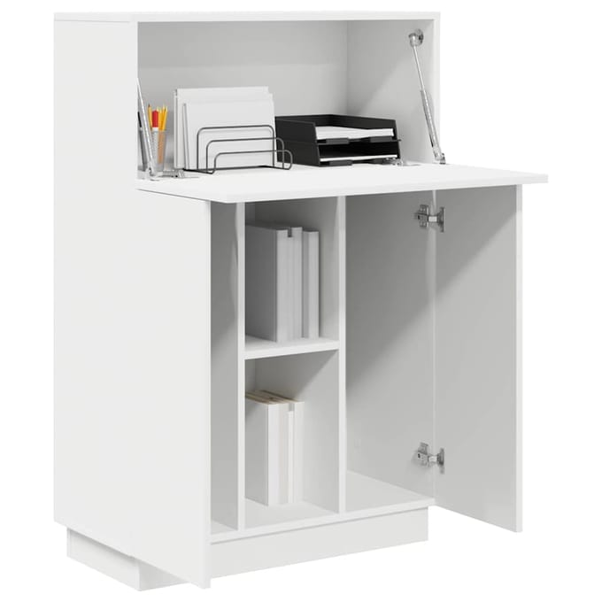 vidaXL - Bureau - Wit - 71.5 - x - 31.5 - x - 106.5 - cm - Bewerkt - hout