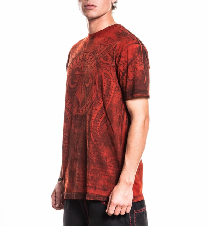 Affliction T-shirt - Awakening S/S Tee - M tot XXL - voor Mannen - rood