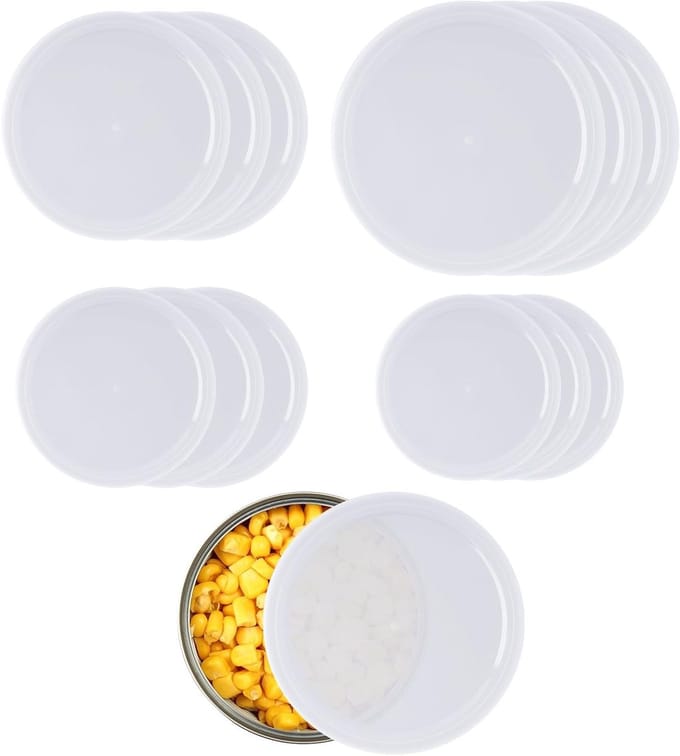 Dailygoods - Set van 12 Transparante Blikken Lids - Universele Deksel voor Blikken