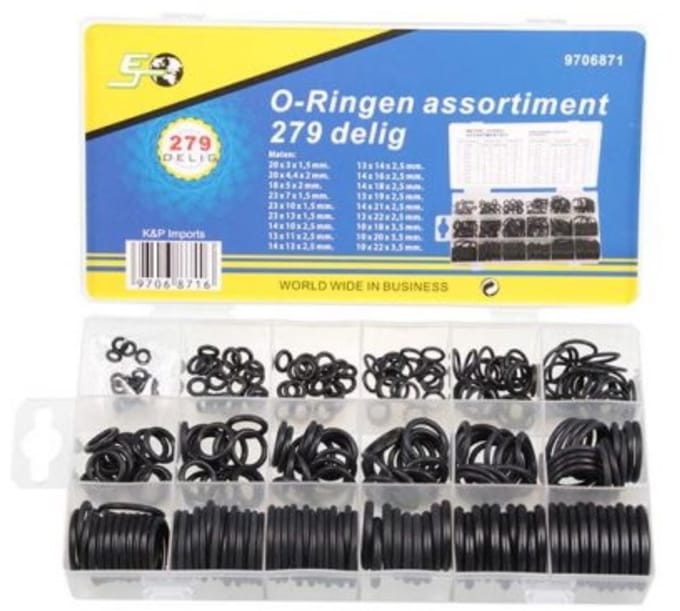 Topgear Kraanleer / Sanitair O-Ring Set - Assortimentbox - 279 stuks