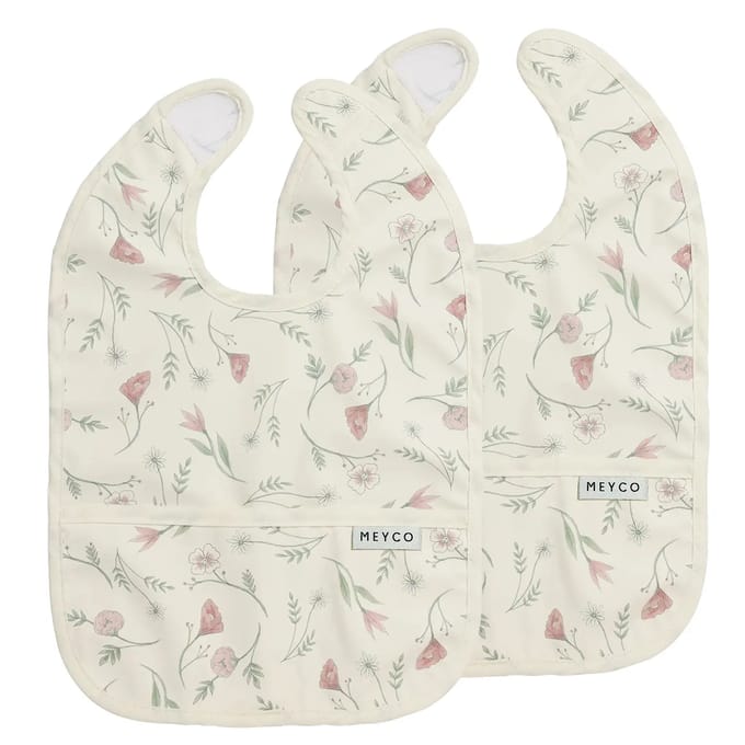 Meyco Baby Flower Slab Met Opvangbakje - 2-pack - Multicolour