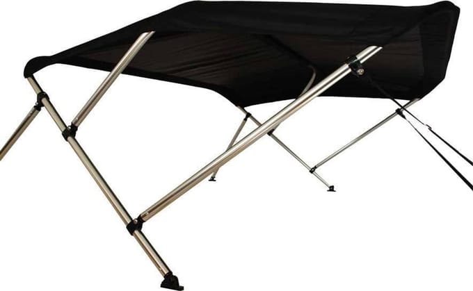 BREG Biminitop | Aluminium 3-boogs | Breedte 155 <> 169 cm - Hoogte 117 cm - Zwart doek