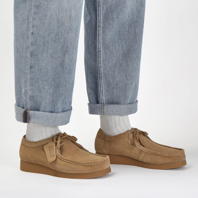 CLARKS WallabeeEVO Heren Veterschoenen - Suede - Bruin