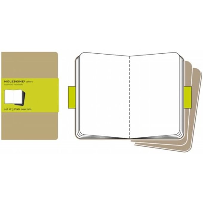 Moleskine cahier journal soft cover pocket kraft blanco à 3 stuks