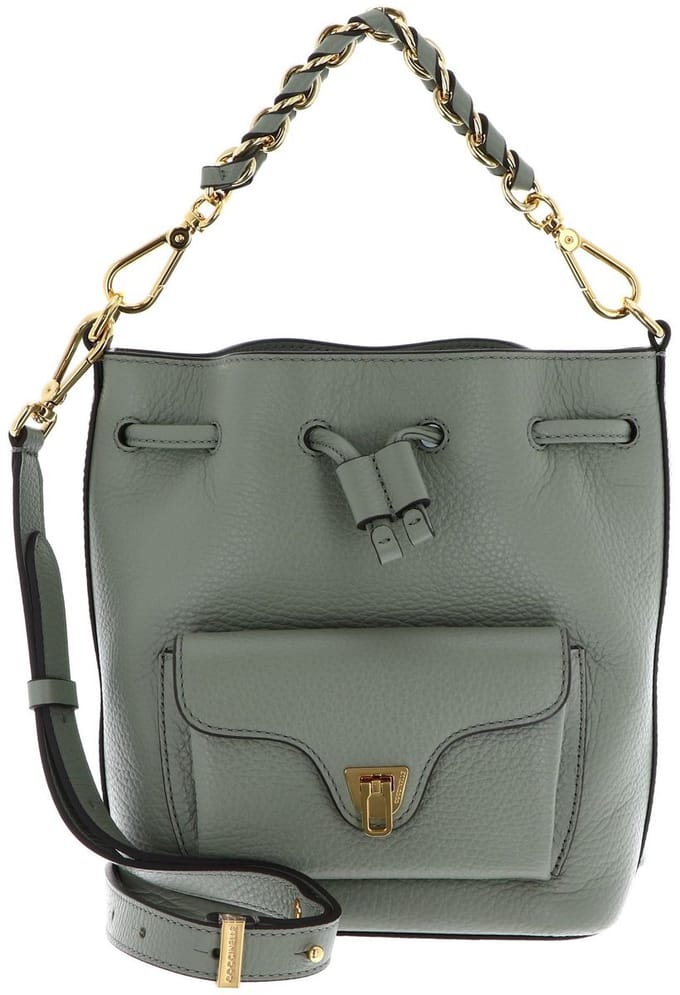 COCCINELLE Leren schoudertas Beat Generatio Bucket Bag Greenery mintgroen