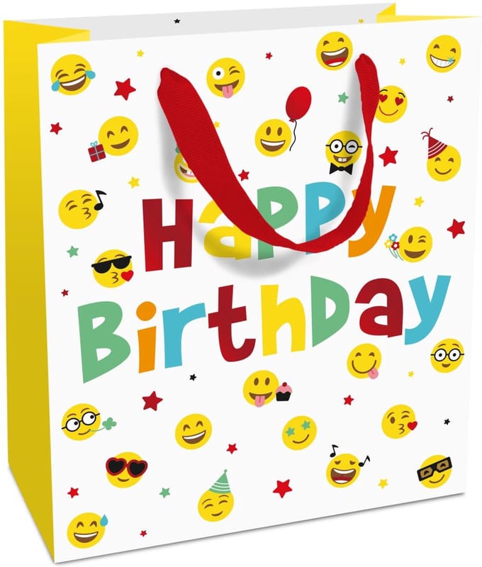 Tasje 18x21x8 cm Birthday Smileys