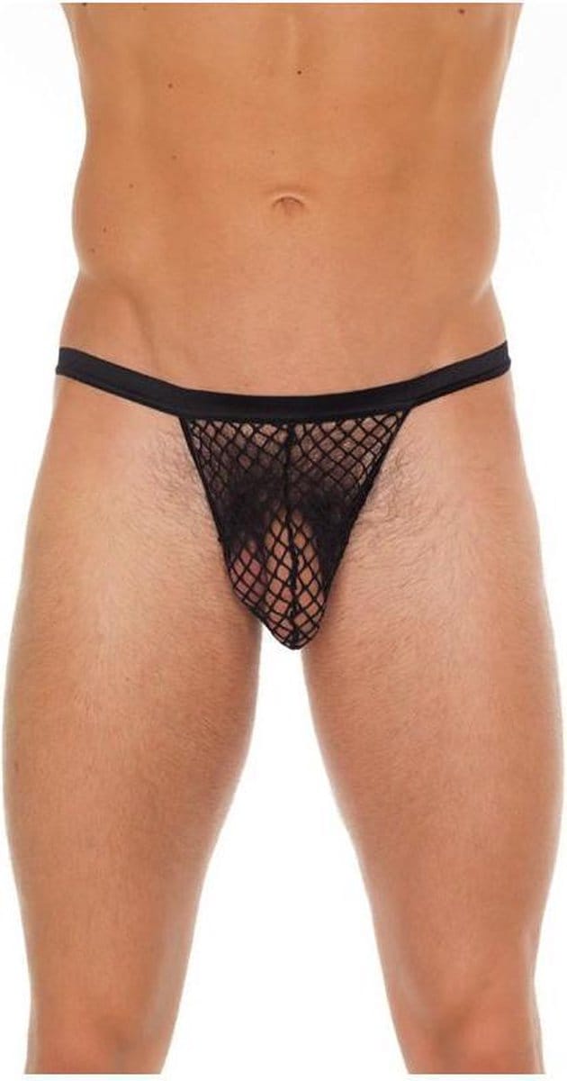 Amorable - Visnet String Voor Heren - Zwart