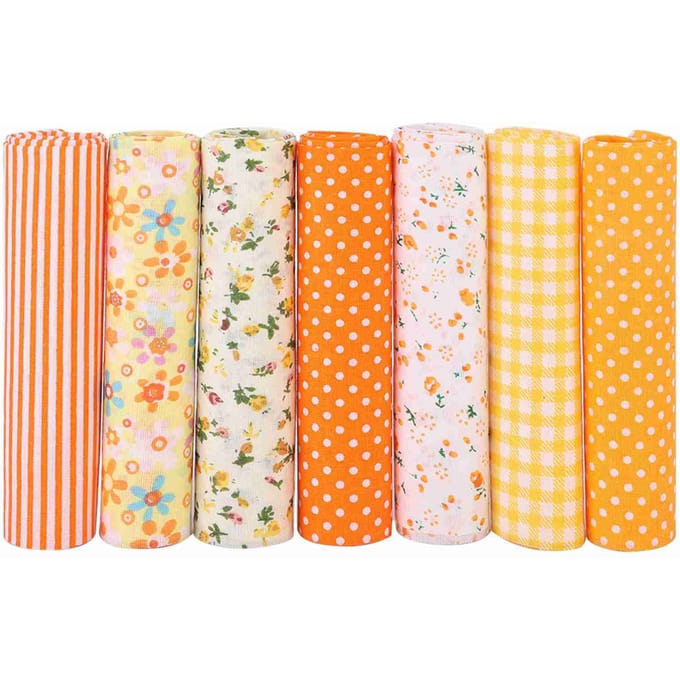 7 stuks   set 100 procent Katoen Batiks Naaiproject Stof voor DIY Portemonnee Kussensloop Type 1 beige