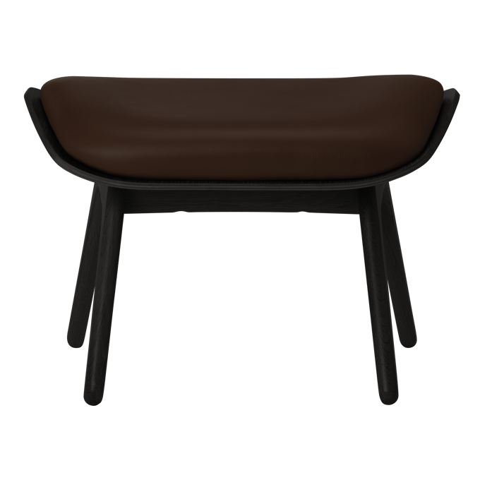 UMAGE The Reader Ottoman - eiken zwart - Leder Hope brown