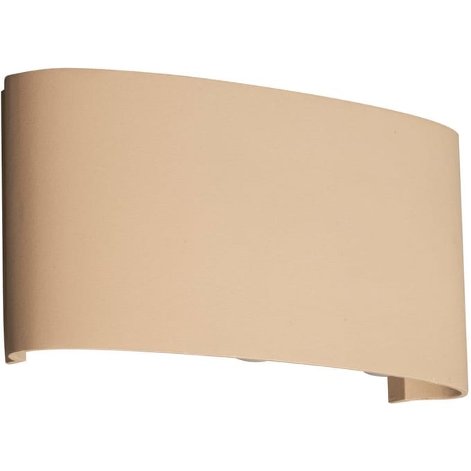 FISCHER & HONSEL LED buiten wandlamp Berlin, zandkleurig, breedte 17 cm, metaal