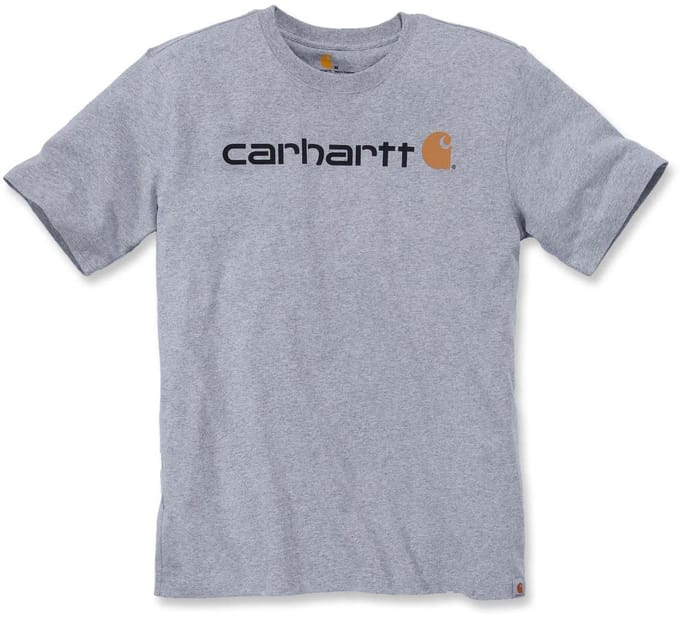 Carhartt Core Logo Heather Grey S-S T-Shirt Heren