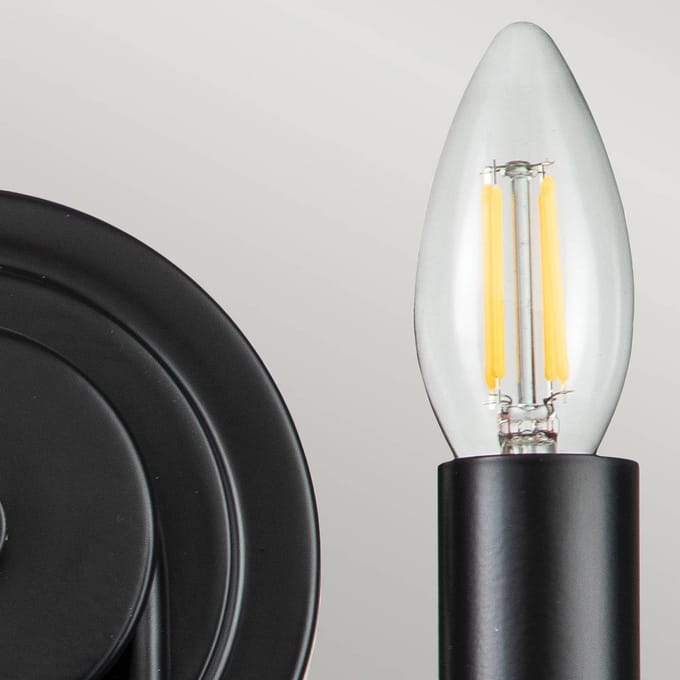 Kichler LED Wandlamp Capitol Hill | 2X E14 Max 40W | Black