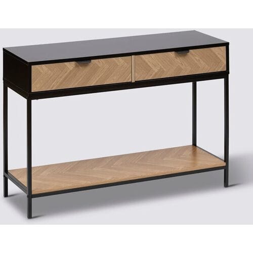 5Five Chevron Consoletafel - 110x35x75cm - Beige/Zwart